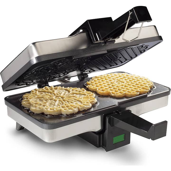 Nonstick Electric Pizzelle Baker - Makes Two 5" Cookies for wholesale by CucinaPro