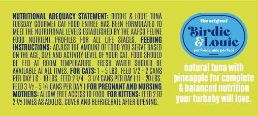 Worthy - Wholesale Pet Food - Cat - Birdie & Louie Tuna and Pineapple Wet Cat Food Cs of 12 3oz2