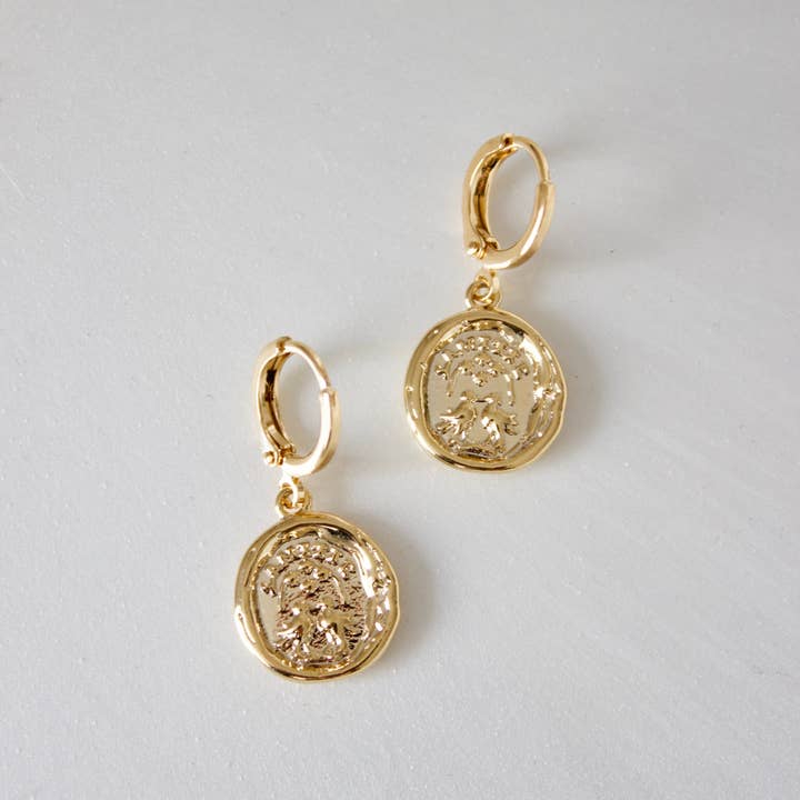 Katie Waltman Jewelry - Wholesale Huggie Earrings - VINTAGE WAX SEAL HUGGIES1