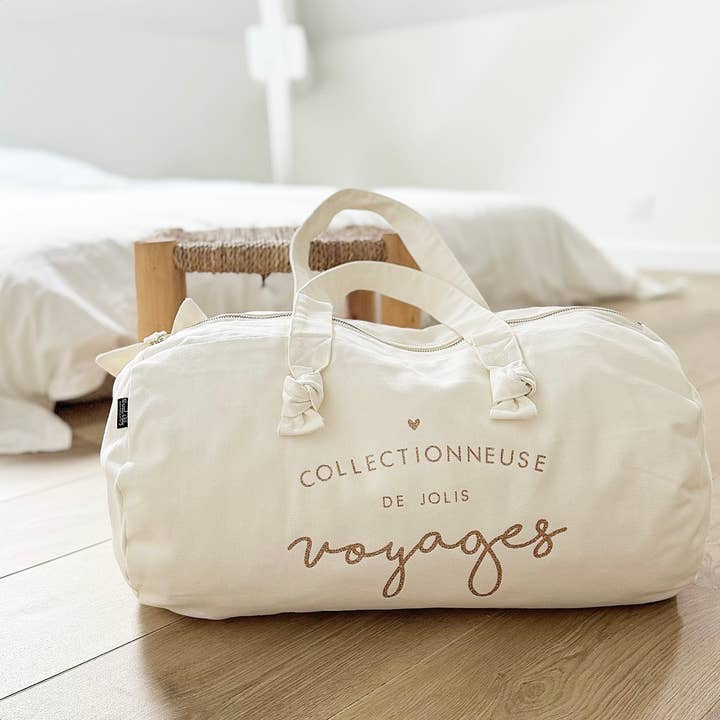Marcel & Lily - Vente Sac de voyage – femme - Sac Polochon "Collectionneuse de Voyages" milk