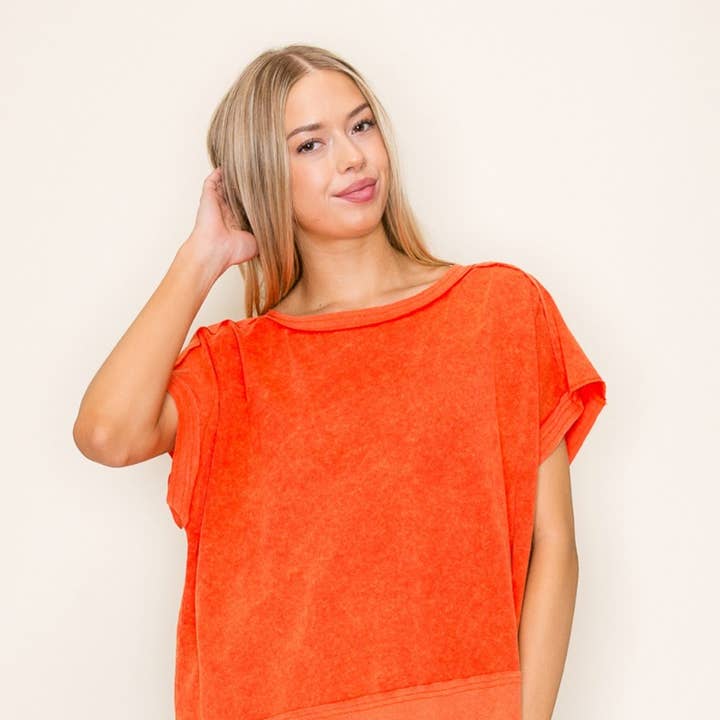 T10813 Kortærmet Ensfarvet Strikbluse for engroshandel hos White Birch