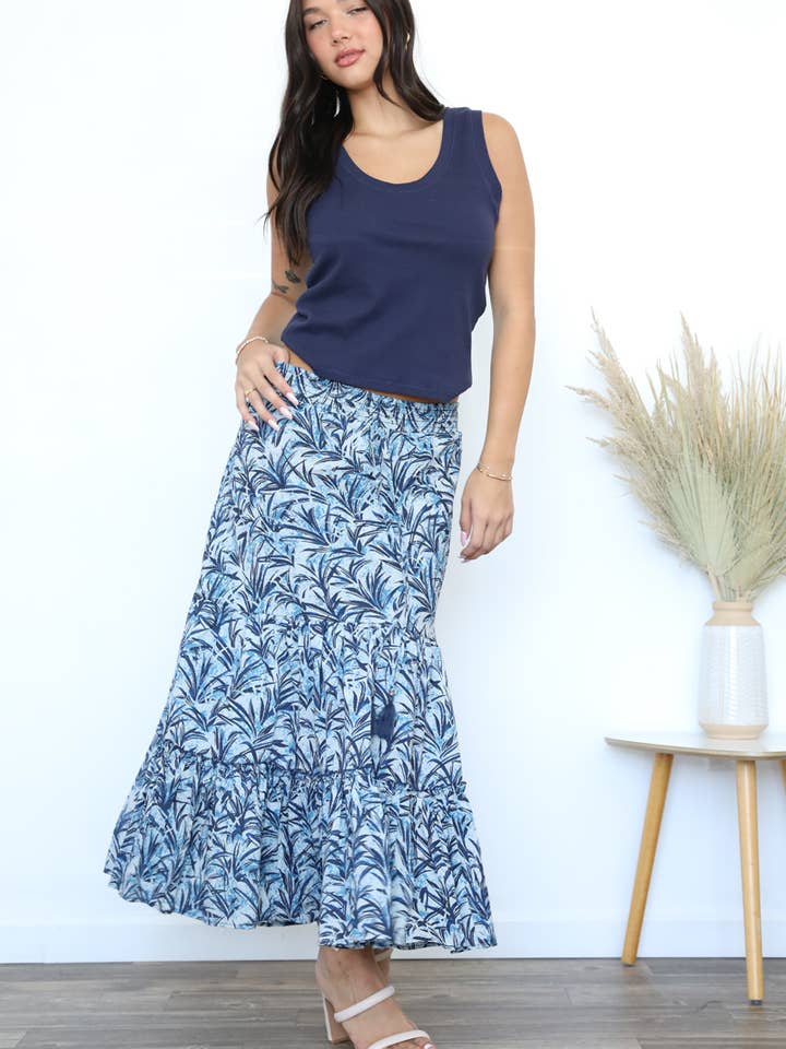 MAXI FALDA ESTAMPADA E6E05-WA77 para venta al por mayor de Nostalgia