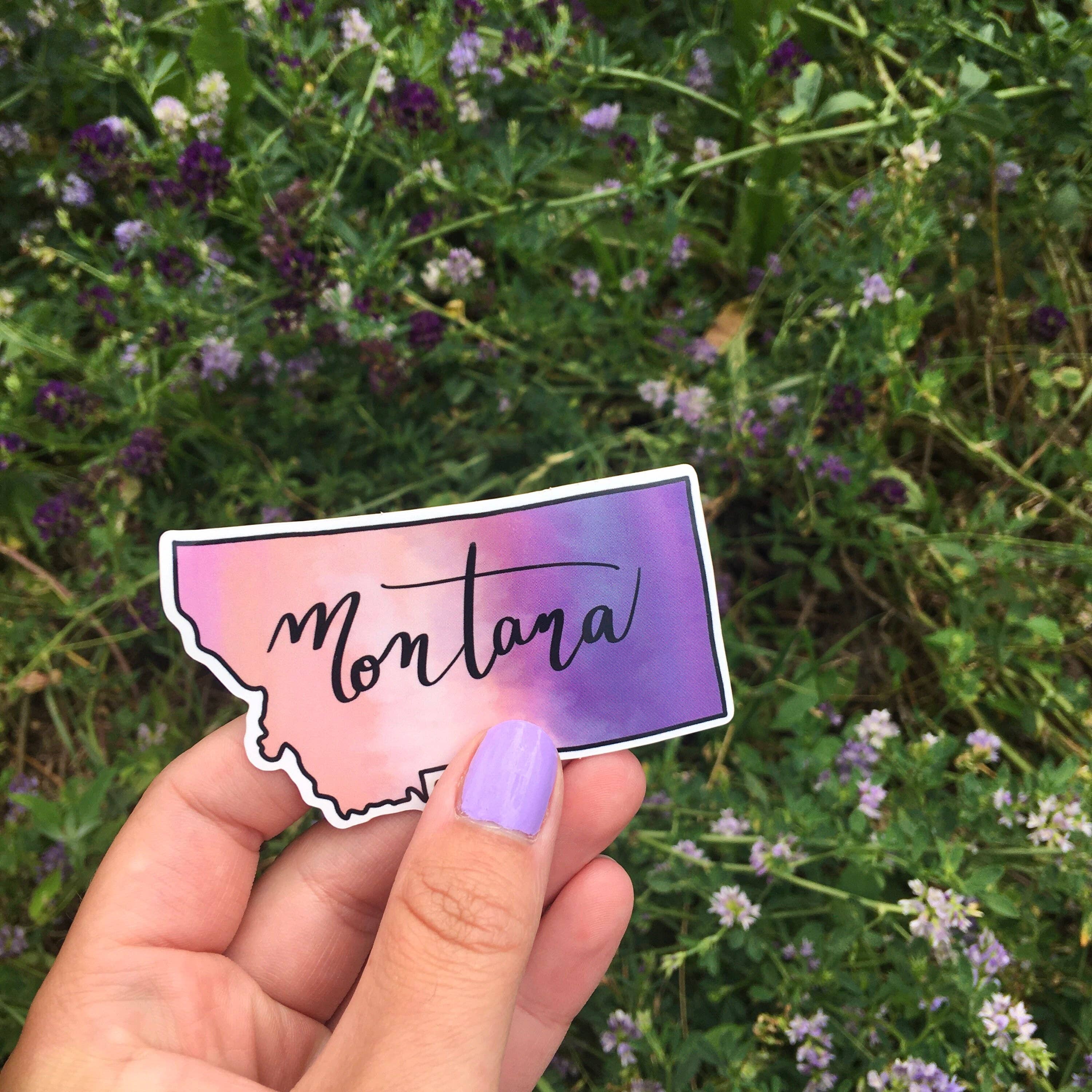 Cows and Crayons - Wholesale Sticker - Montana Sunset Diecut Vinyl Sticker in Pink Purple Ombre1