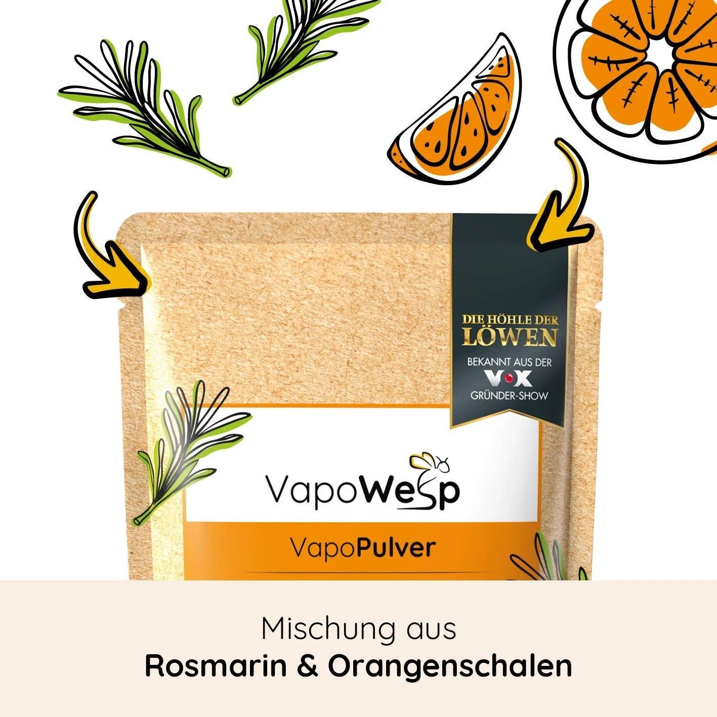 VapoWesp - Wholesale Incense - VapoPowder Orange & Rosemary (100g)4