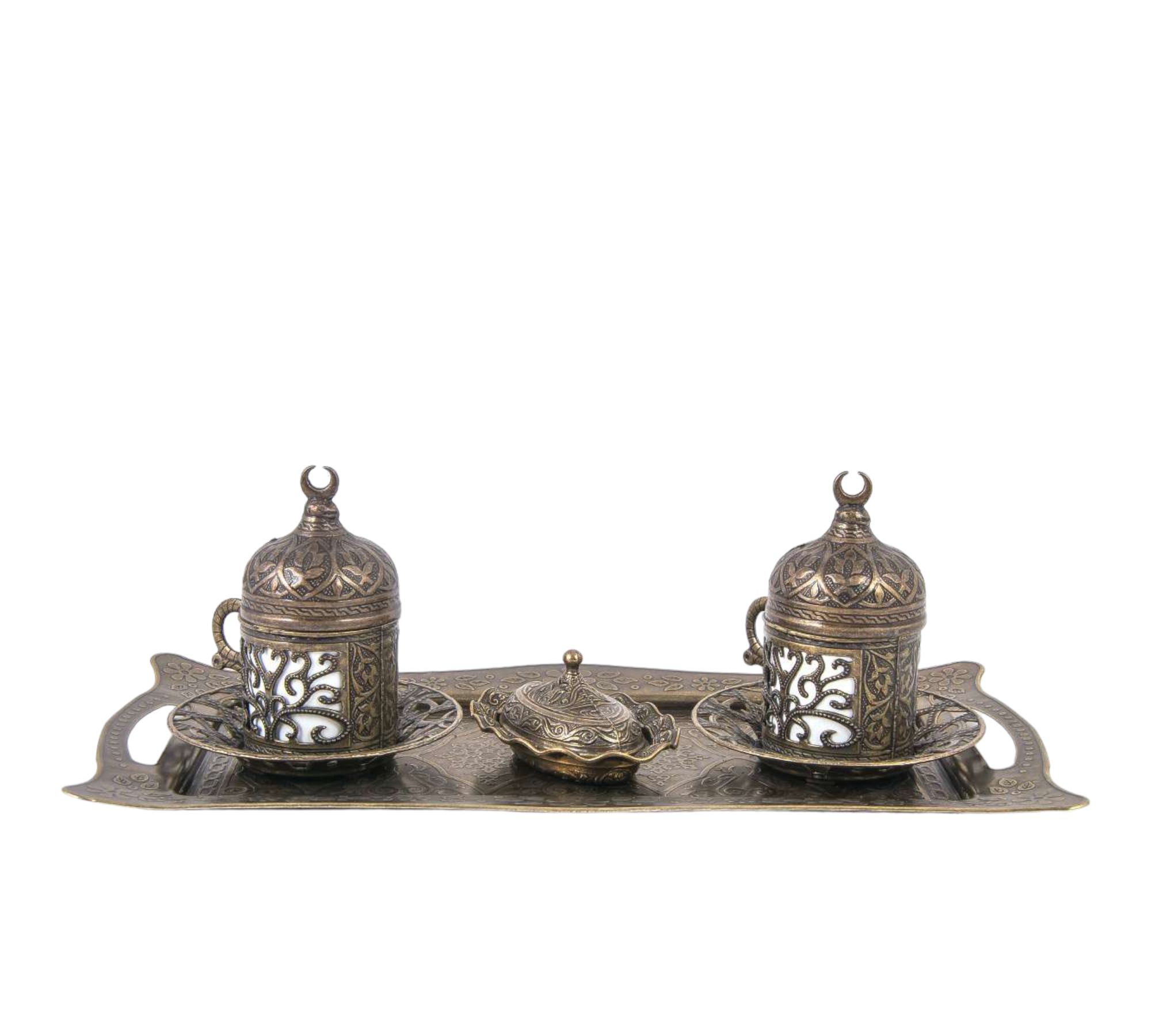 CRETE TRADING INC - Wholesale Tea Set - Turkish Copper Serving Set With Coffee Cups1