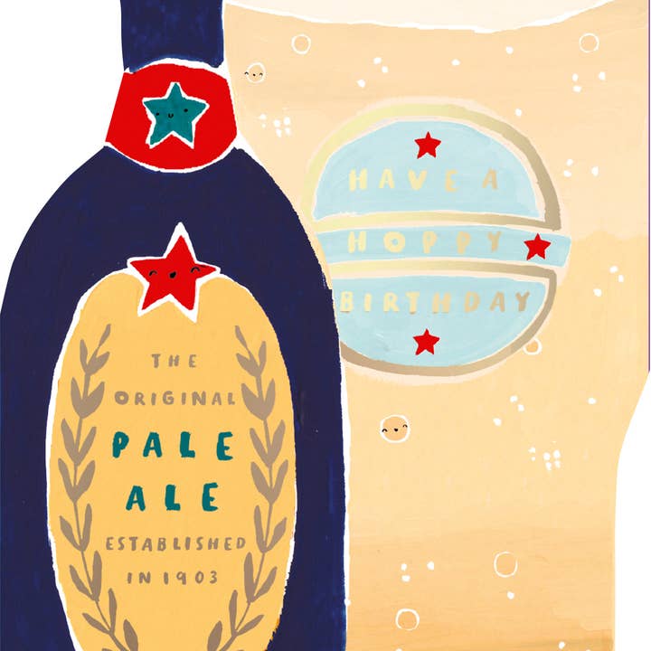 Hotchpotch – wholesale Birthday card – Mochi Open Birthday Beer Bottle And Pint Hoppy Birthday1