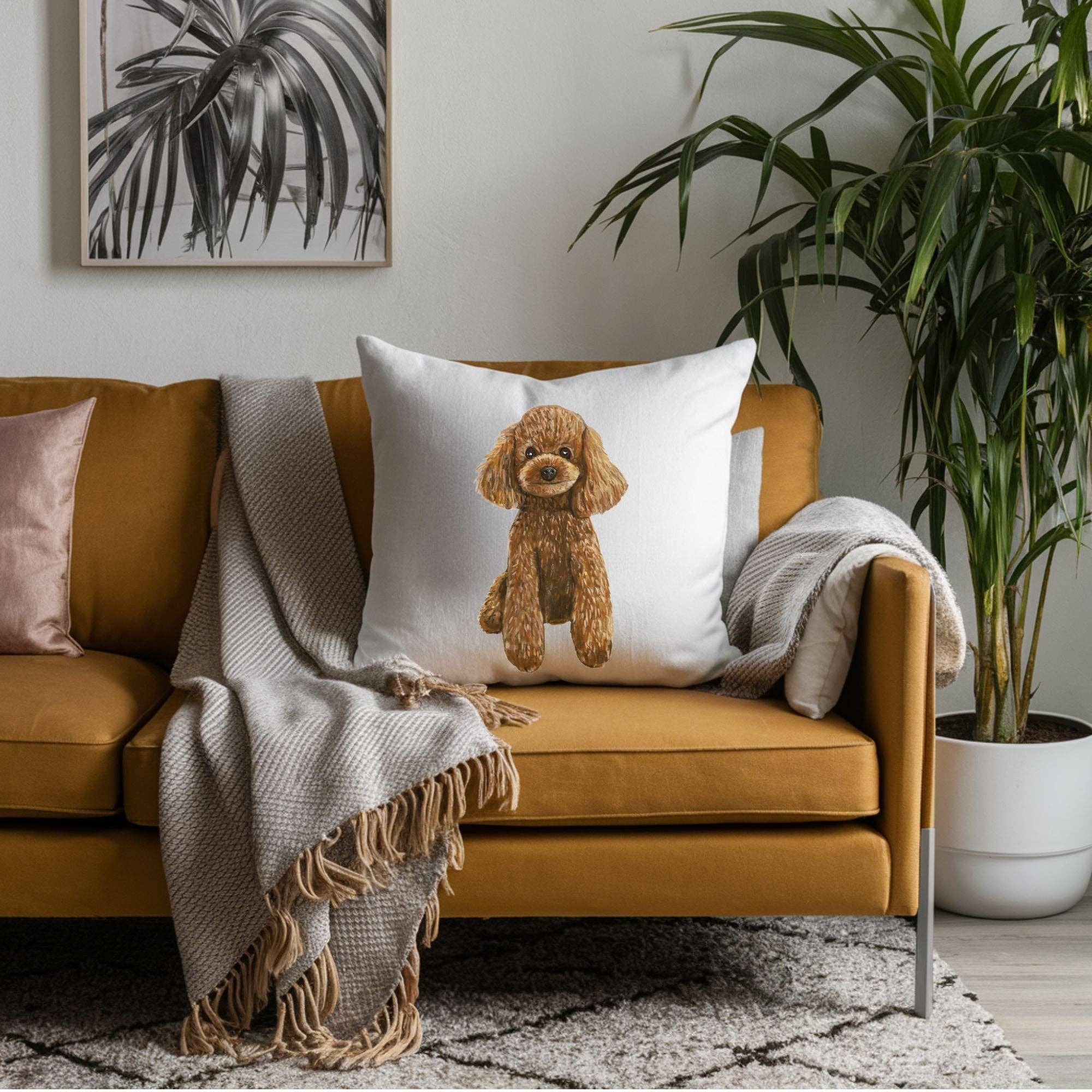 MerikaArt - Wholesale Throw/Decorative Pillow - Poodle Pillow Brown Dog Lovers Gift3