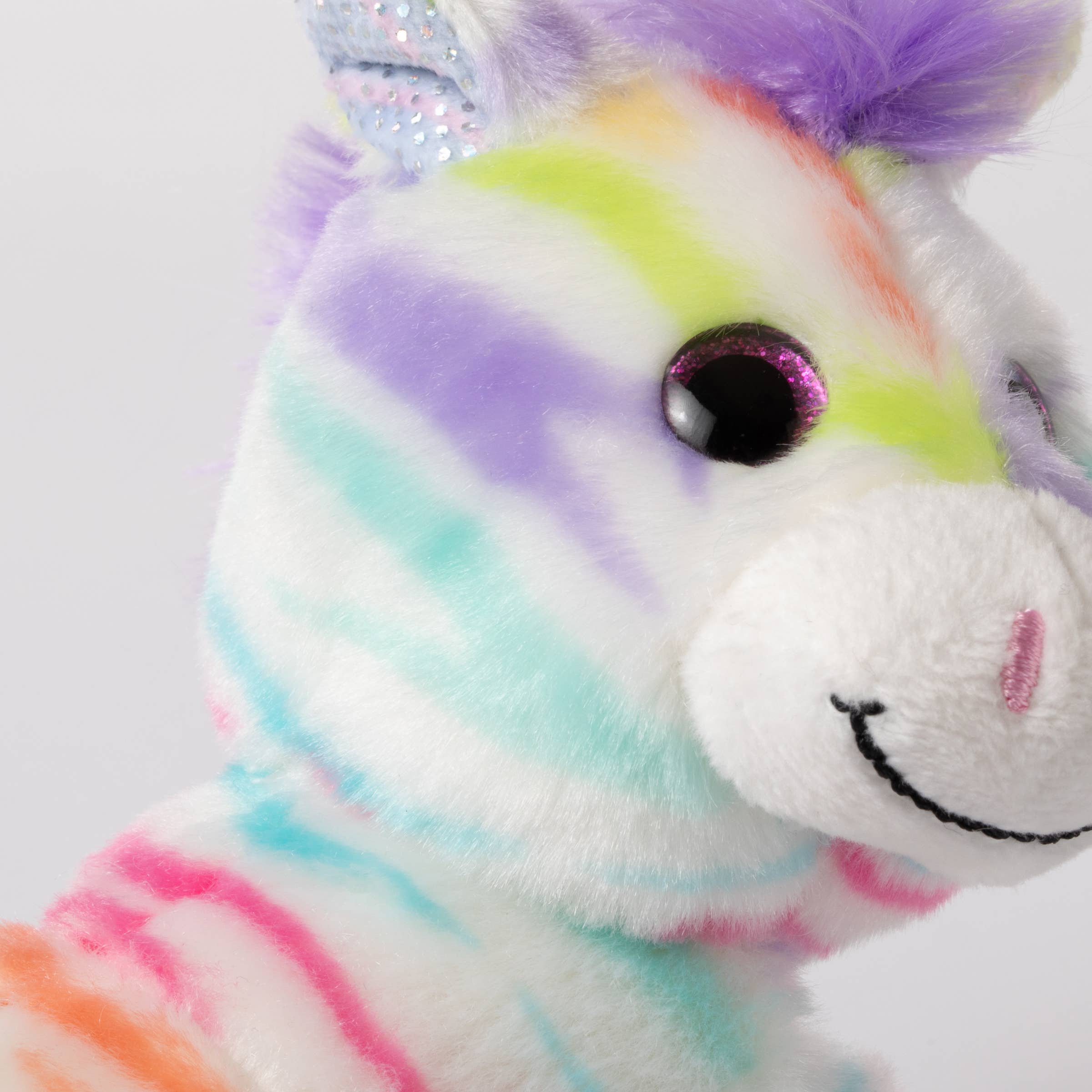 The Petting Zoo - Wholesale Stuffed/Plush Toy - Kids & Baby - Snap-A-Doodlez Zebra Rainbow Plush Slap Bracelet4