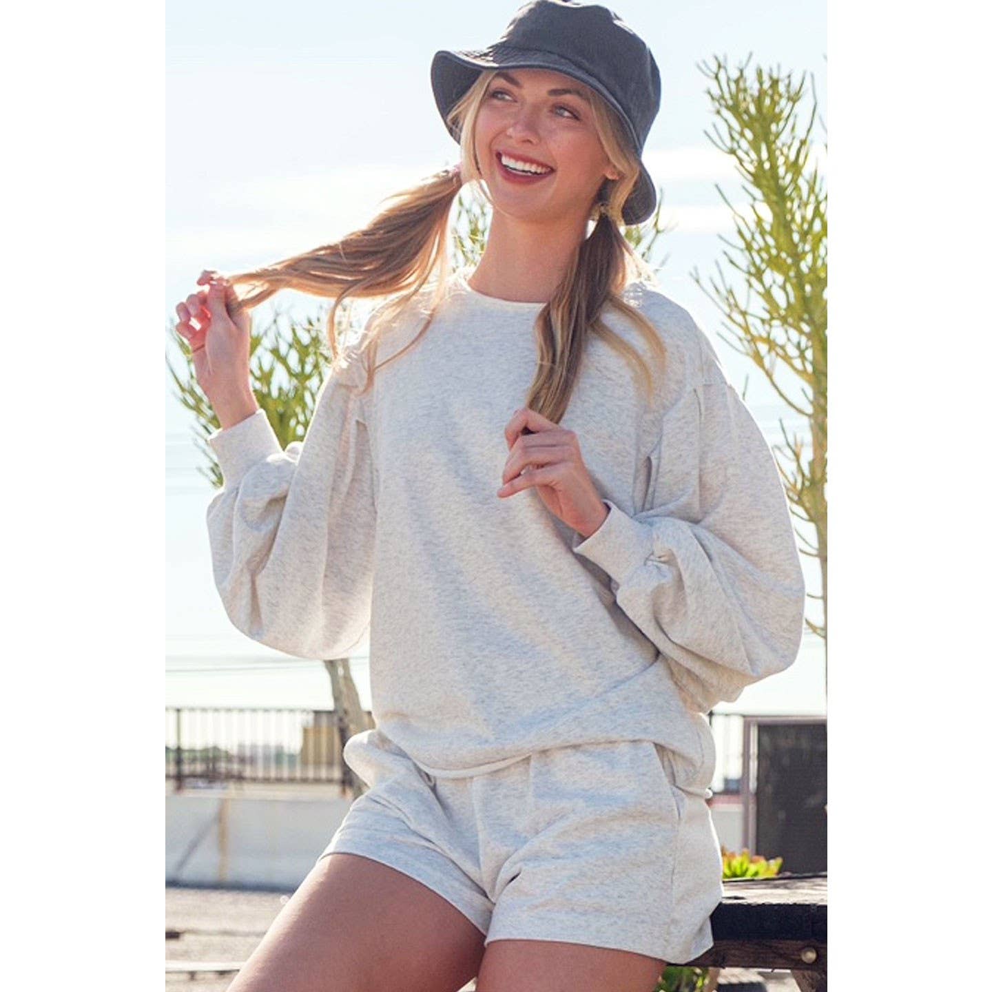 LIME N CHILI – wholesale Top & short set (NOT loungewear) – Women’s – French Terry Sweatshirt and Shorts Set1