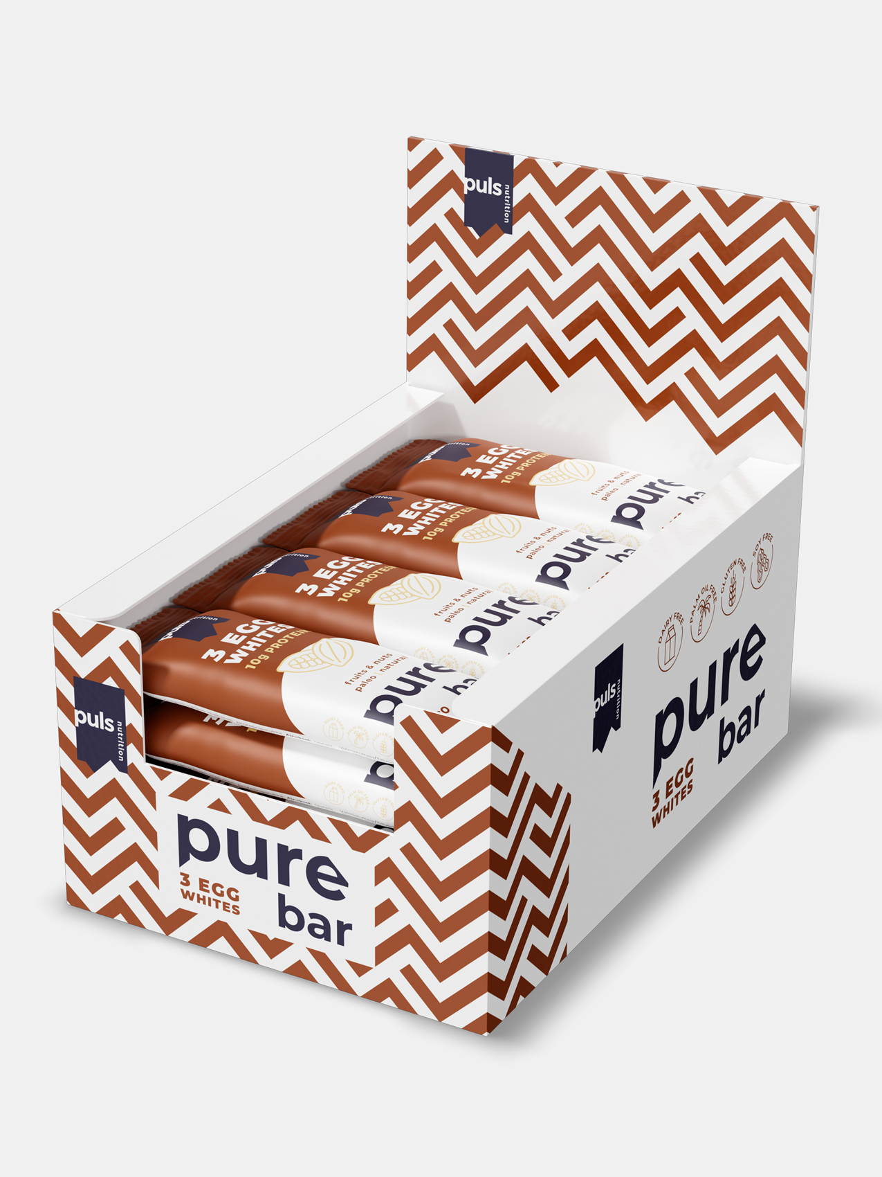 Puls Nutrition – Snack Bar por atacado – PURE BAR Choco1