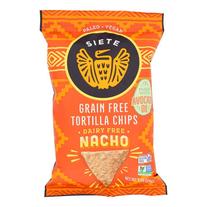 Siete - Tortilla Chips Nacho - Case Of 24 - 1 Oz for wholesale by Everyday Supply Co