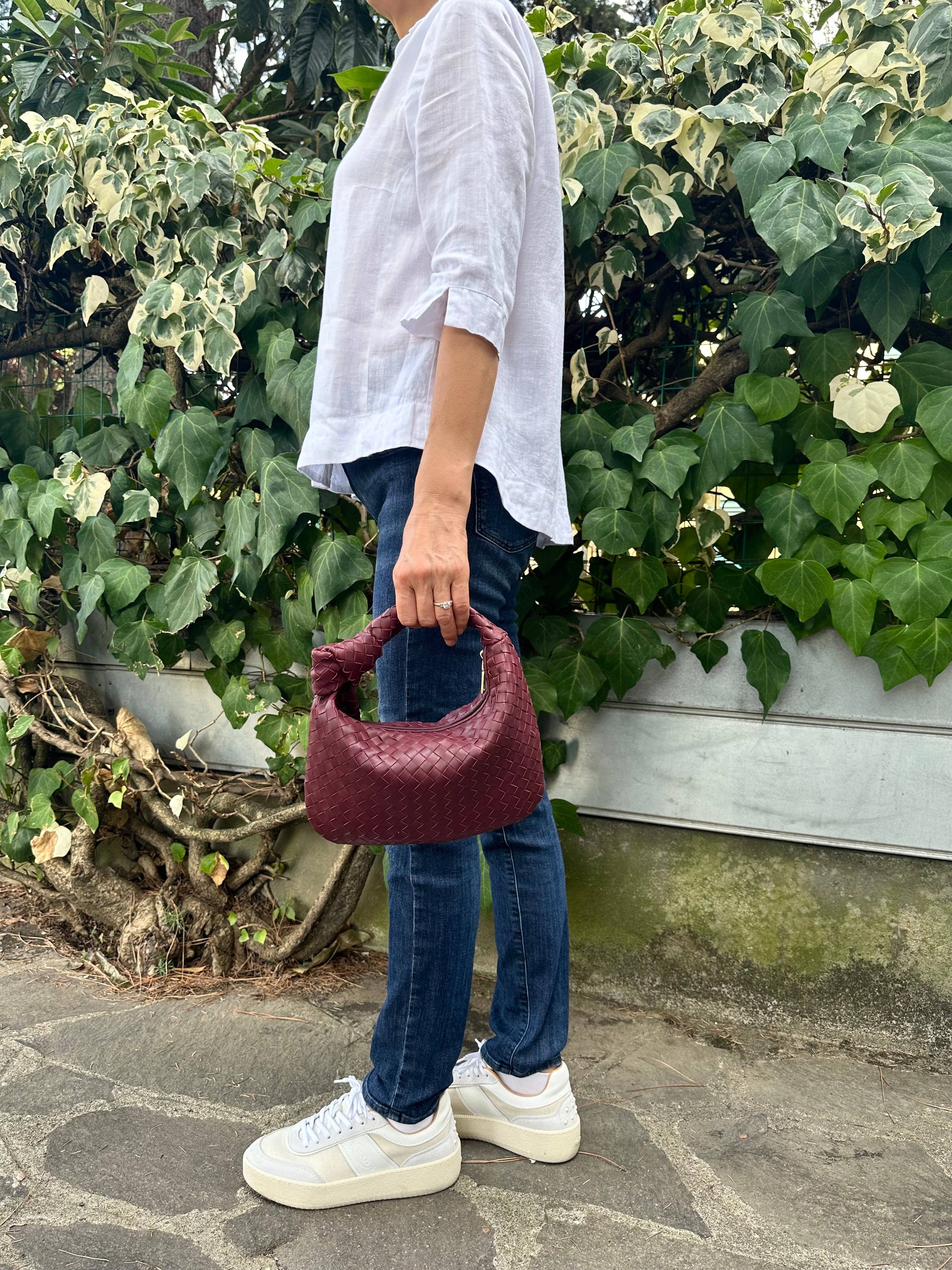 Zhade – Mala com alça superior – Mulher por atacado – JOLIE - pequena bolsa de couro trançado genuíno3