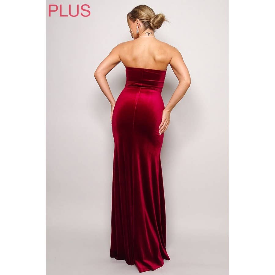 CEFIAN FASHION - Wholesale Gown - Women's - PLUS ALL YOURS SWEETHEART MAXI VELVET DRESS13
