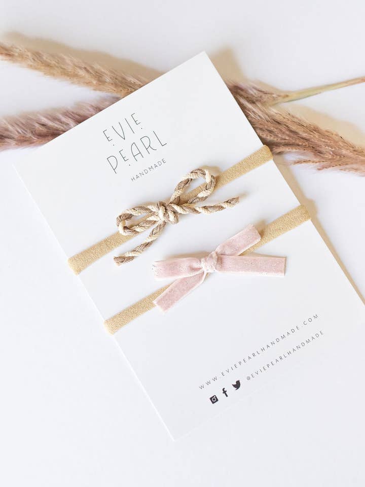 Neutral Baby Nylon Headband Set for wholesale by Evie Pearl Handmade LLC