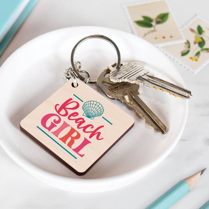 Beach Girl Maple Veneer Keychain and other Purchase Wholesale beach keychain. Free Returns & Net 60 Terms on Faire trending on Faire.