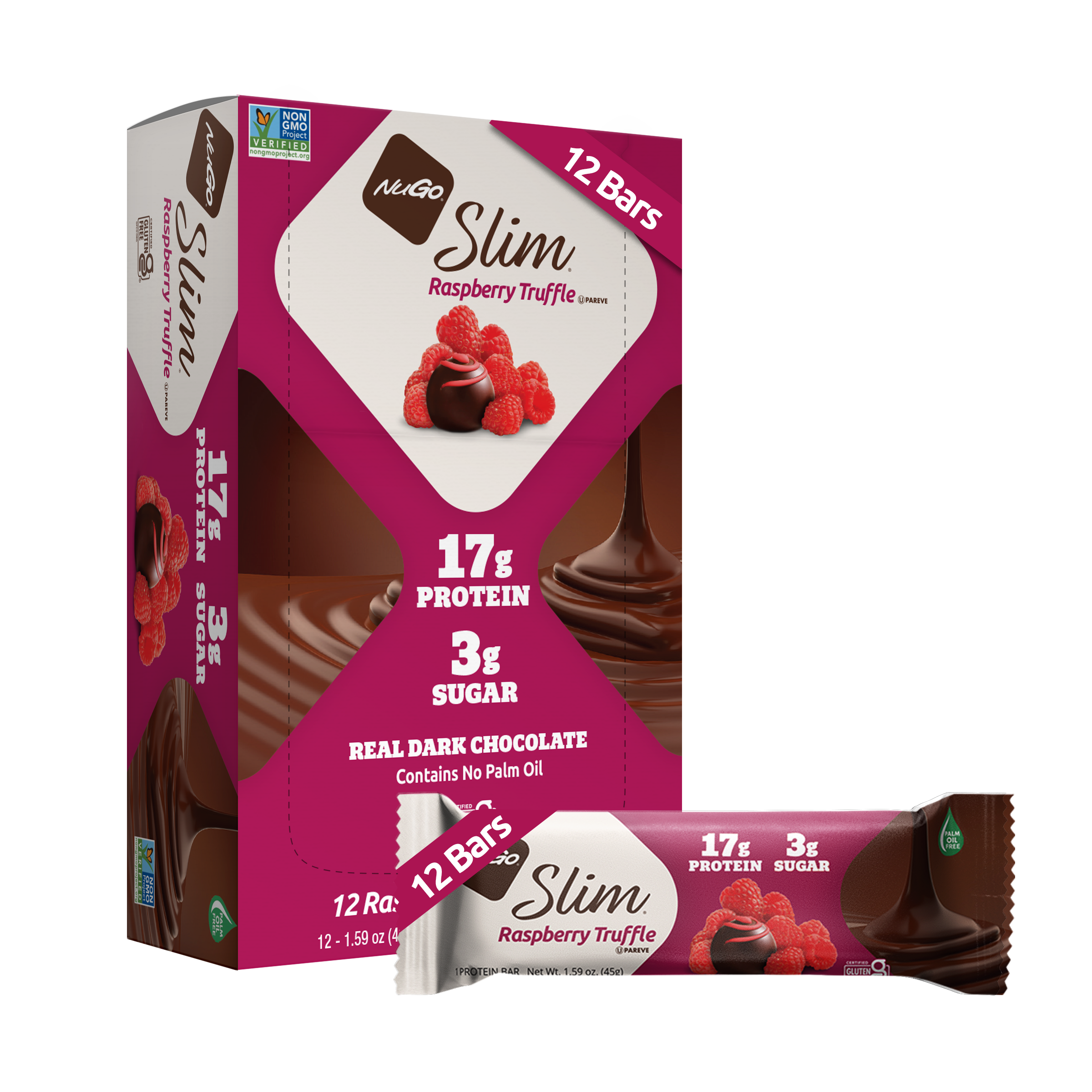 NuGo Nutrition - Wholesale Snack Bar - NuGo Slim Raspberry Truffle Protein Bar1