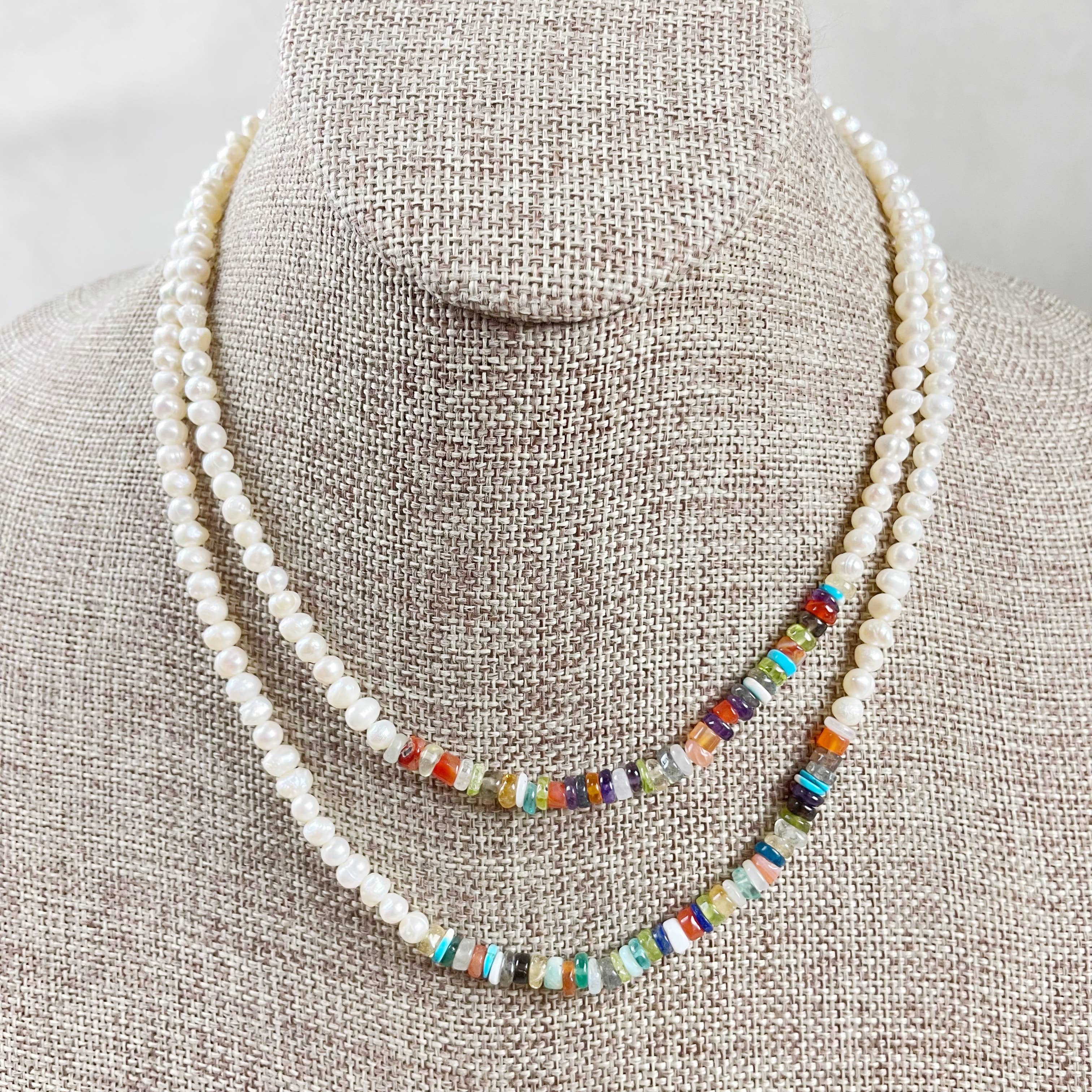 Ewelina Pas Jewelry - Wholesale Beaded/Pearl Necklace - Perla// Pearl Multi Gemstone Beaded Necklace10