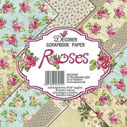 DECORER – wholesale Scrapbook – Roses - 8'X 8' Scrapbook Paper