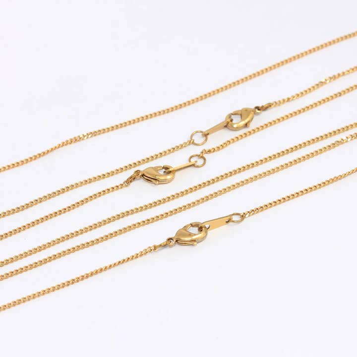 Collier en laiton brut de 1,4 mm, petit collier à maillons, KPT51-2 pour la vente par QueenJewelryM