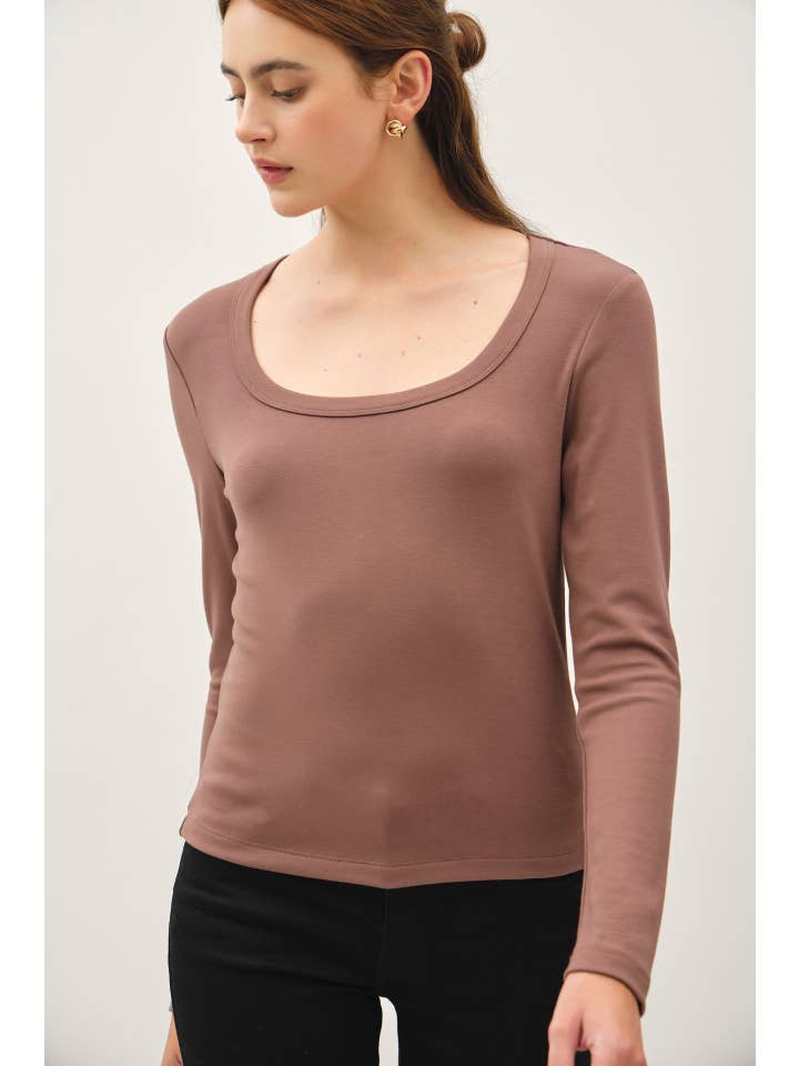 Be Cool - Wholesale Knit Top - Women's - BASIC SCOOP NECK LONG SLEEVE TOP12