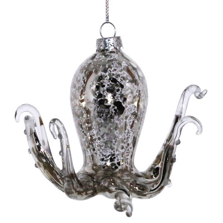 HomArt - Wholesale Ornament - Octopus Glass Ornament, Silver - Silver