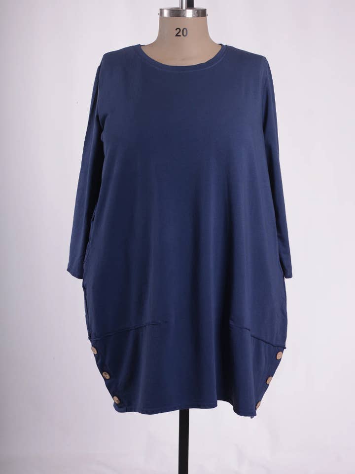 Buttoned Hem Dress - 10667 for wholesale by Jeld Wholesale