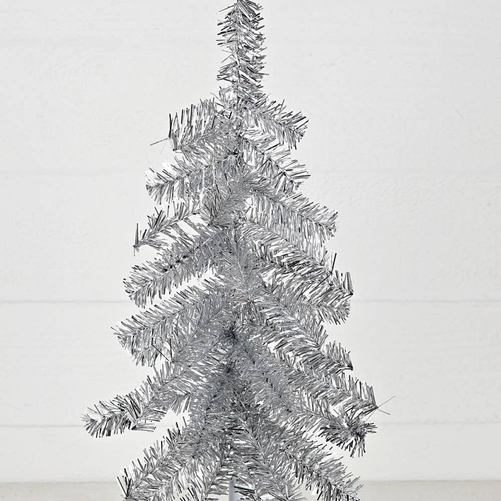 Impressive Enterprises, Inc. - Wholesale Christmas Decoration - M32761-Glittered Tinsel Tree-SILVER (21inH)1