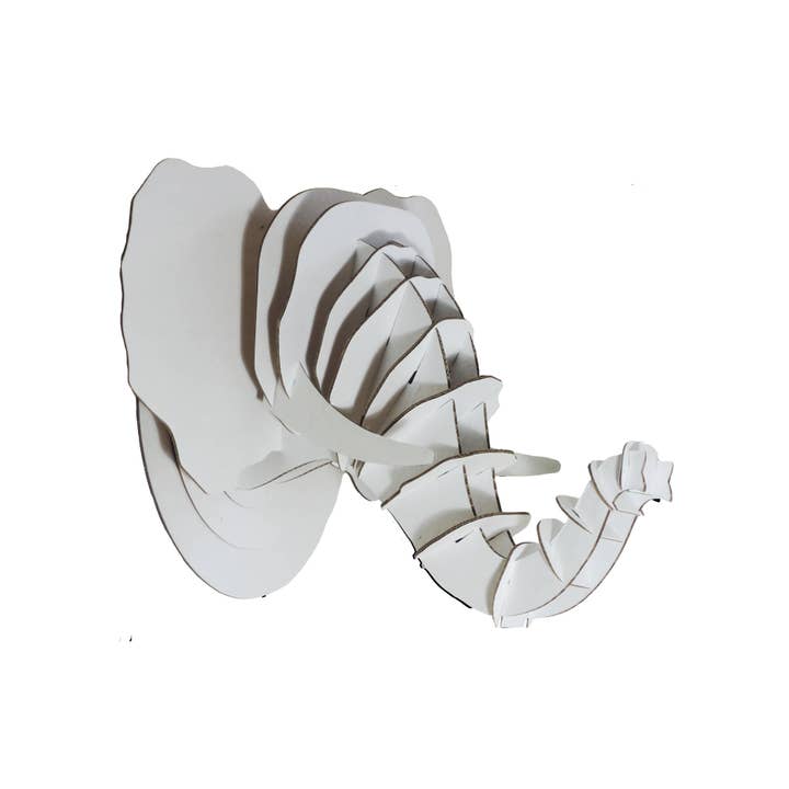 Epigram - Vente Décoration murale - Trophée d'éléphant en carton 3D déco murale MAP