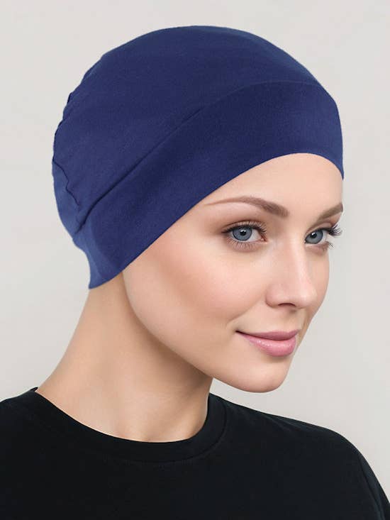 Cappello da chemio Buttery Soft Blu marino per la vendita all'ingrosso da parte di Turban Plus
