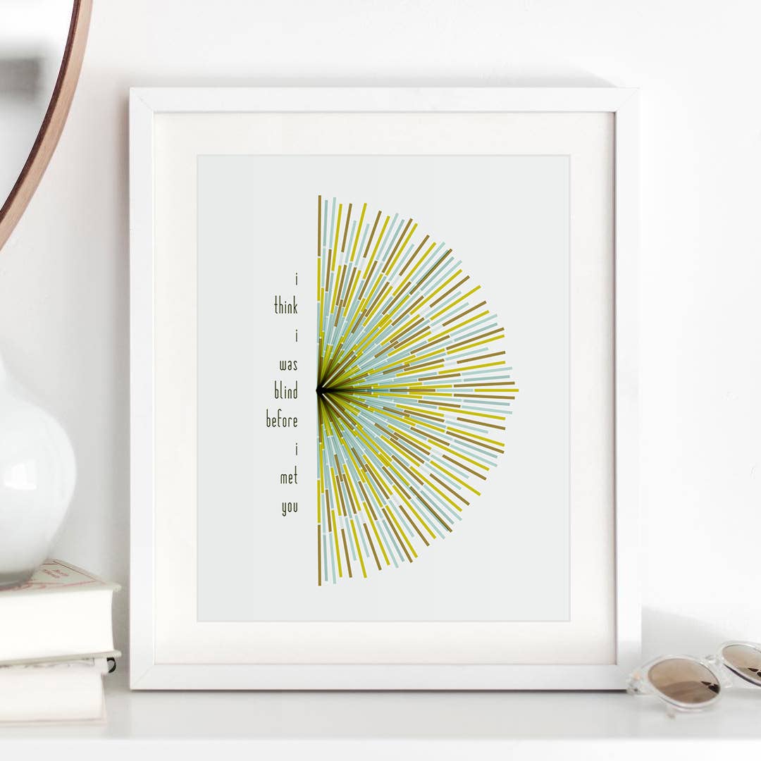 Lyrical Artworks - Wholesale Art Print - Bright Eyes | First Day Of My Life song lyric wall art print1