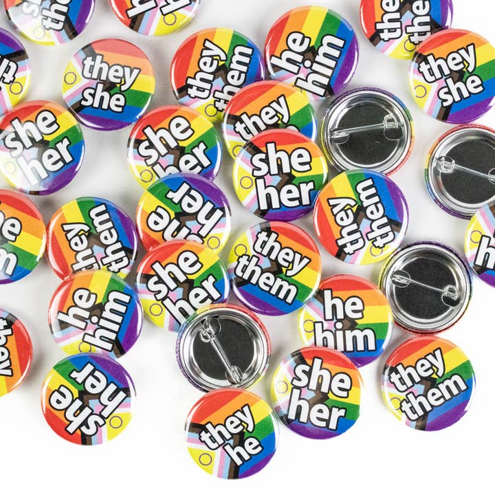 Stedordsknapper: Blanding af blokstedord fremskridtsflag for engroshandel hos Ifs, Ands, Or Buttons