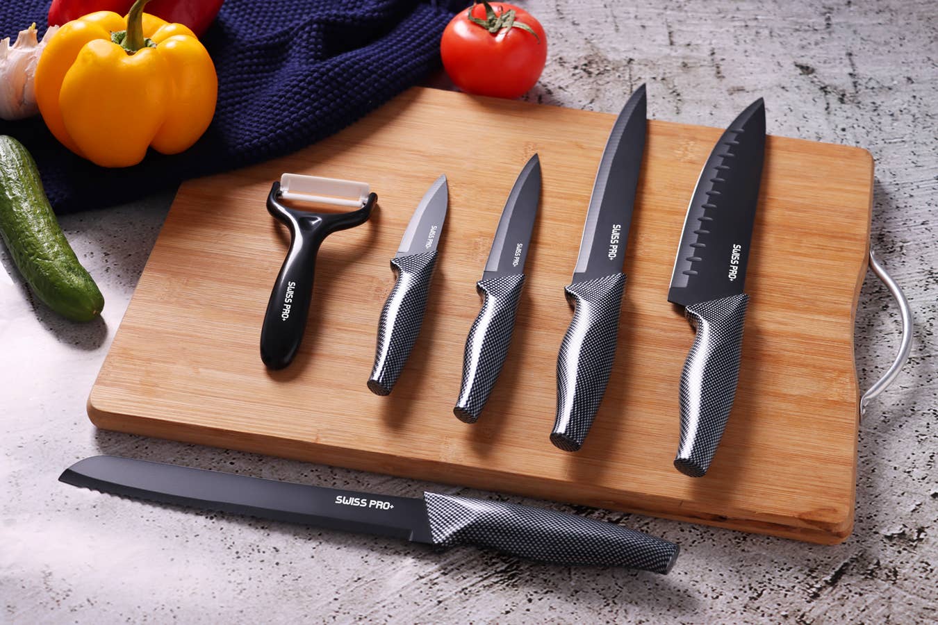 Swiss Pro+ - Wholesale Knife Set - 6 PCS Kitchen Knife set Carbon15