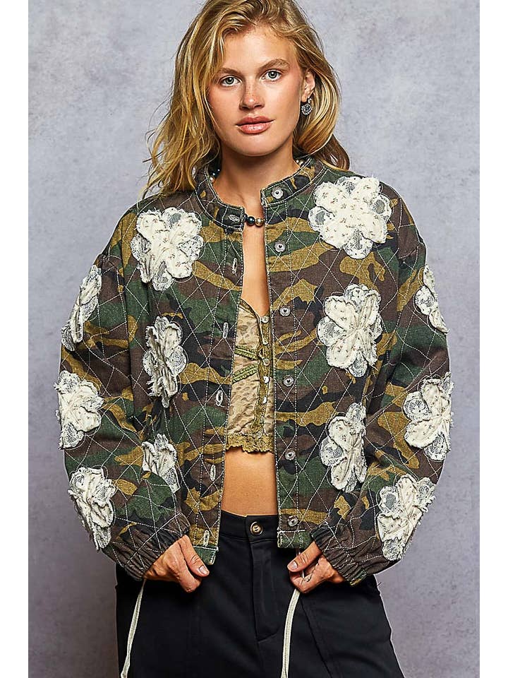 Pol Clothing - Wholesale Jacket - Women's - Mock neck balloon sleeve oversized fit quilted Jacket30