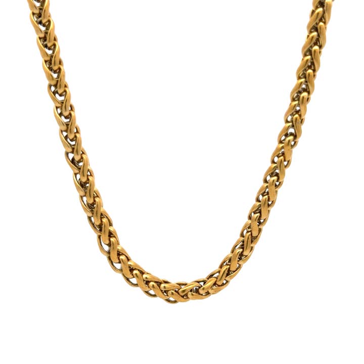 Gold Wheat Chain Necklace, 5mm for wholesale by PAXPARIS