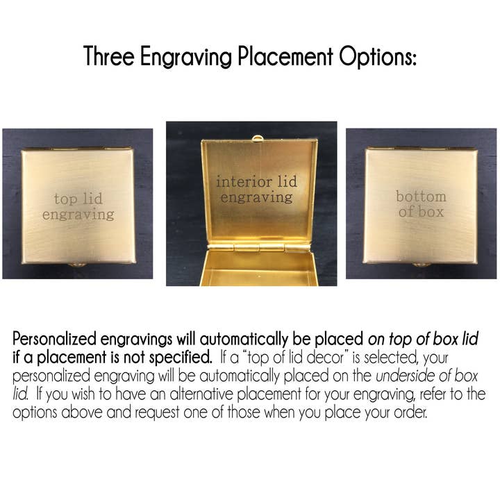 Metal Cloth & Wood - Wholesale Decorative Box - Customizable 1.5" Square Brass Pill or Trinket Box with Your Choice of 3D Lid Decor — Choose Skull, Animals, Insects, or Celestial Motifs!3