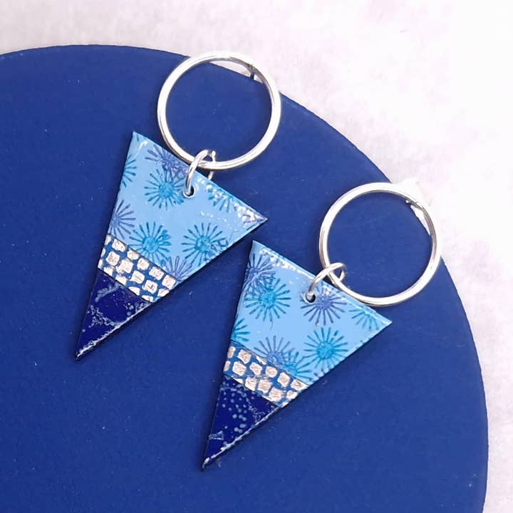 Triangle Earrings Stud - Summer Skies for wholesale by Circle & Dash