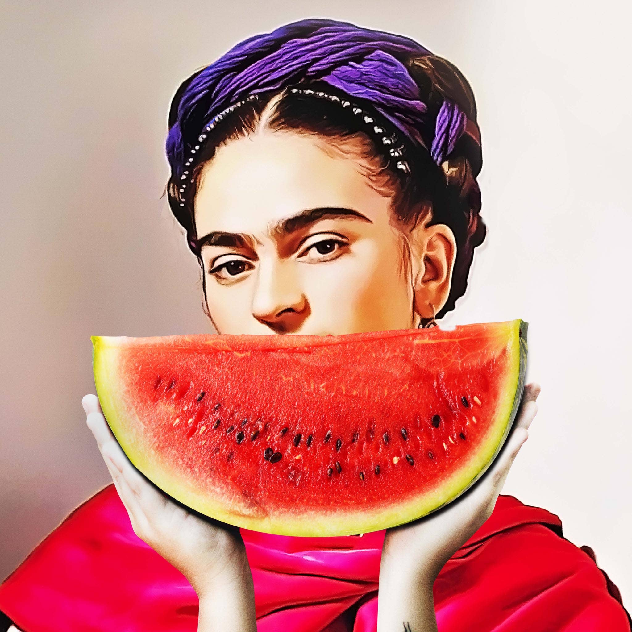 Dikhotomy - Vendita all'ingrosso Collage - Stampa su tela di anguria Frida3