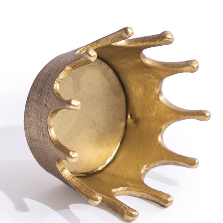 Gold Crown Candle Holder (to be bought in qtys of 6) for wholesale by McGowan & Rutherford Ltd