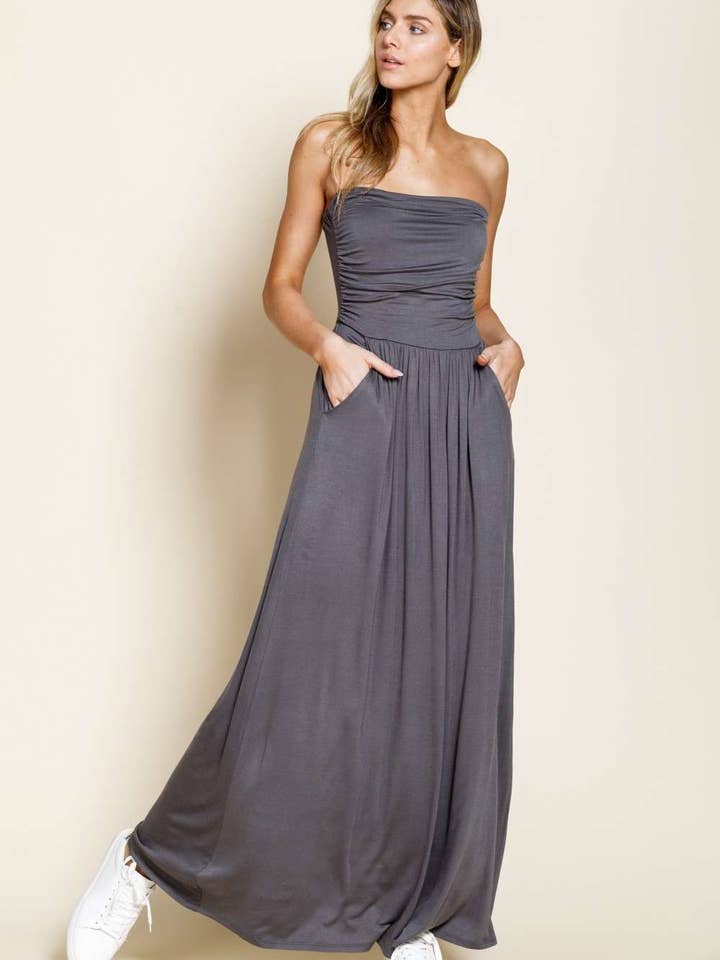 JERSEY TUBE MAXIJURK MET ZAKKEN voor wholesale door mittoshop