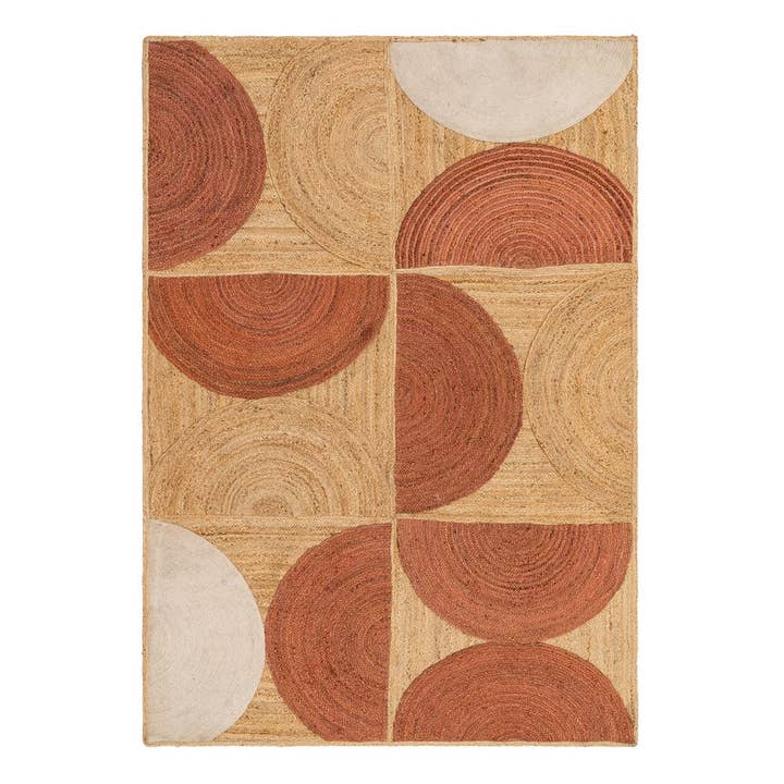 Moderne cirkel patchwork tæppe - 290x200 cm for engroshandel hos Decor Petit