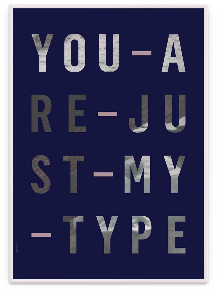 Just My Type, Azul-marinho, Impressão artística, Vários Tamanhos por atacado de I Love My Type