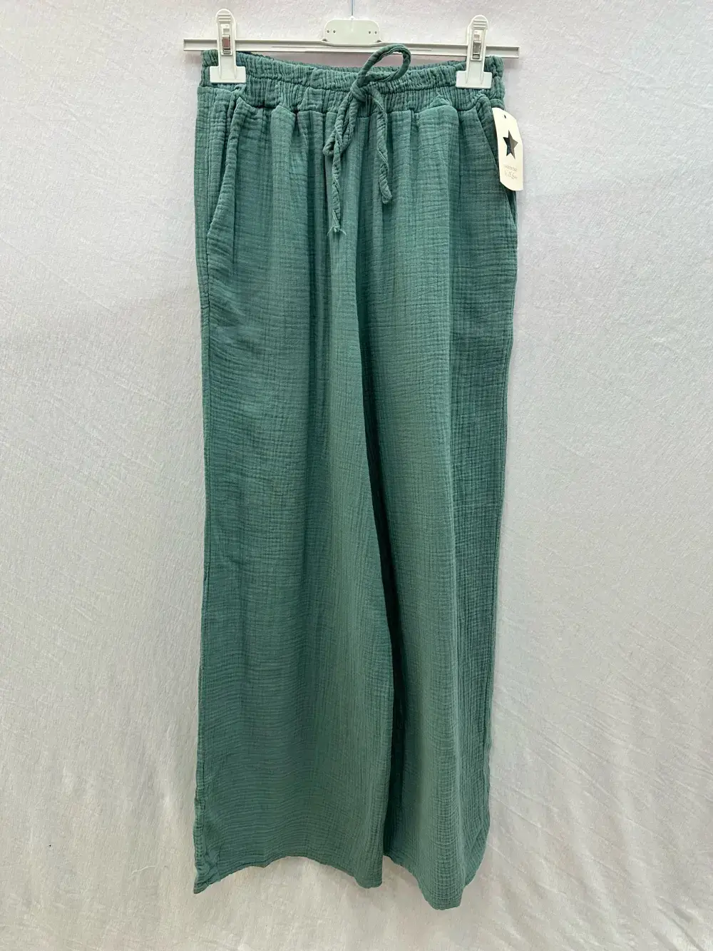 Mimi & Gogo - Wholesale Pants - Women's - Cotton gauze pants with pockets @5375_PGazePoches19