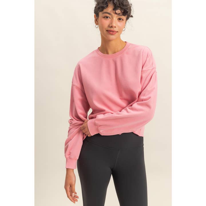 Kort Crewneck Sweatshirt med Oversized Ærmer for engroshandel hos HYFVE