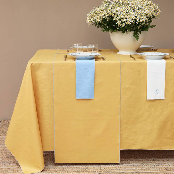 Giardino Segreto - Wholesale Tablecloth - 100% linen tablecloth, stain-resistant, RESINATED11