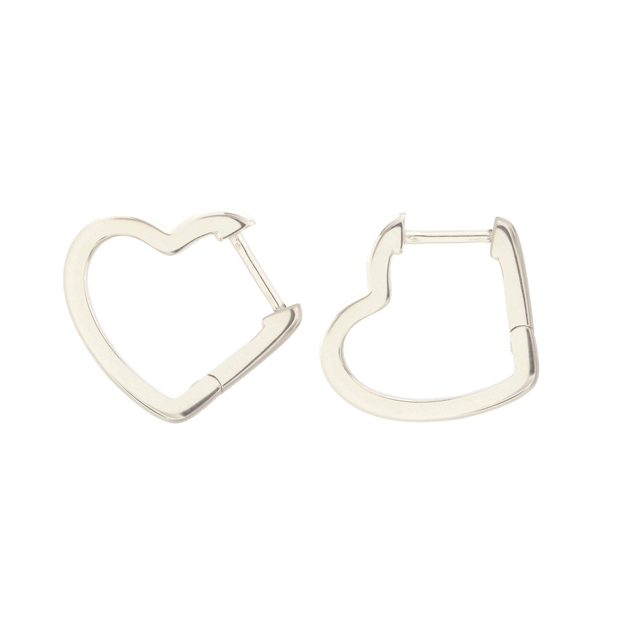 Kris Nations - Wholesale Huggie Earrings - Open Heart Hinged Huggie Hoops 18K Gold Vermeil 15mm Heart Shaped Hoops Hinge Closure Nickel Free Hypoallergenic Ships from CA5