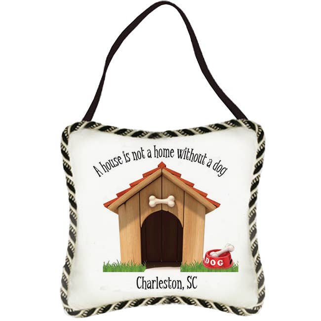 Llamador de puerta: una casa no es un hogar sin un perro (nombre) para venta al por mayor de Mariasch Studios