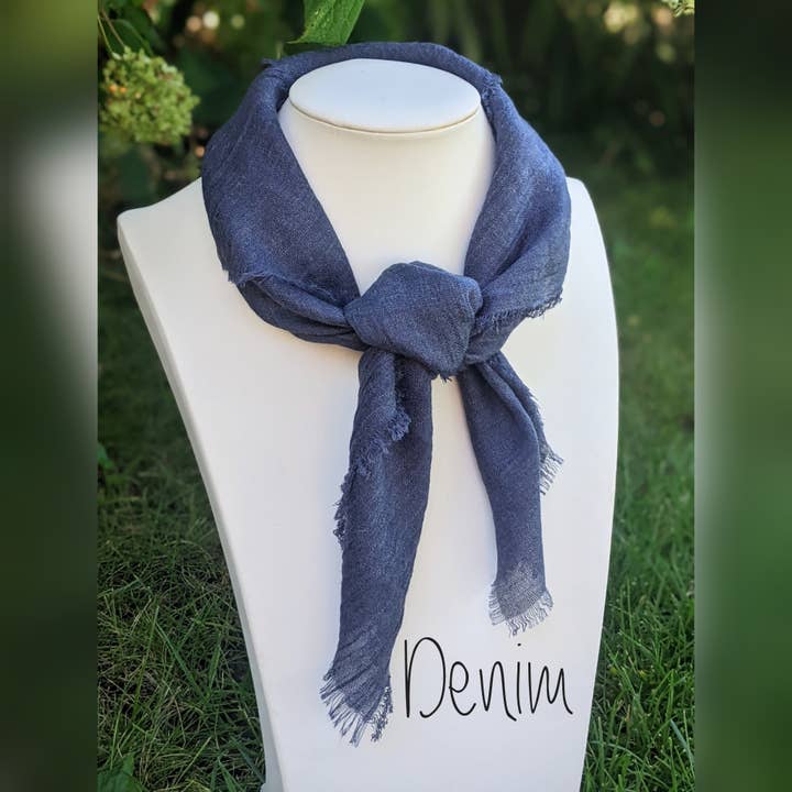 Apricot Ave - Wholesale Scarf - Women's - Flaxen -24"x 24" Bandanna Small Lightweight Square Scarf 4