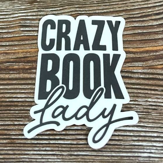Señora de los Libros Locos, Pegatina de Vinilo Troquelada, Resistente al Agua, Amante de la Lectura, Bibliotecaria, Dueña de Librería | Pegatina o Imán para venta al por mayor de Handmade by Marlayna
