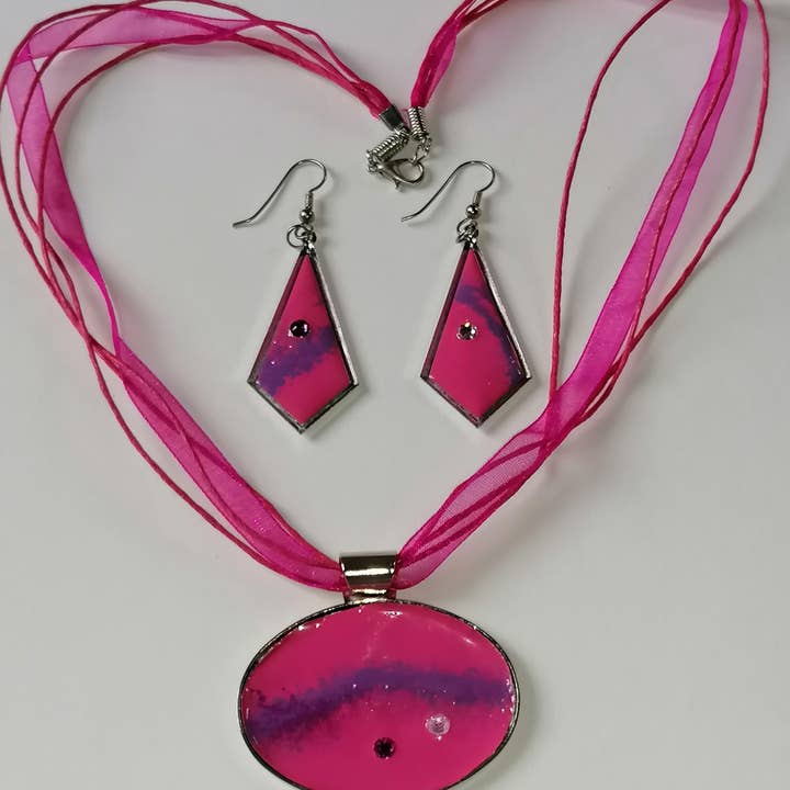 Fuchsia purple Swarovski set for wholesale by Blue Moon Bijoux