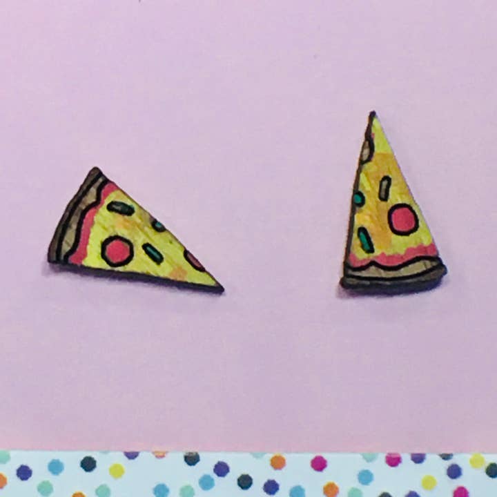 Milk Thieves - Wholesale Stud/Post Earrings - Studs: Pizza0